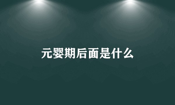 元婴期后面是什么
