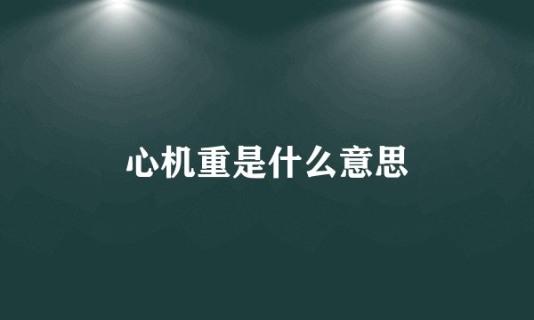 心机重是什么意思