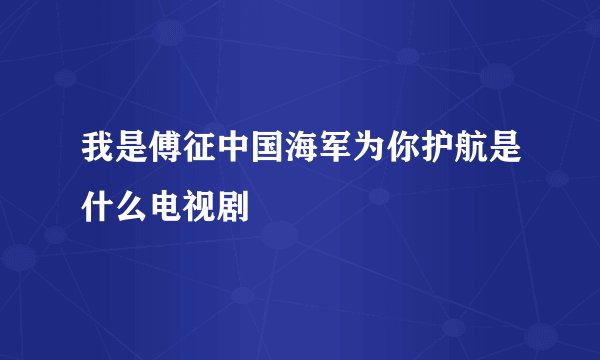 我是傅征中国海军为你护航是什么电视剧
