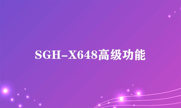 SGH-X648高级功能