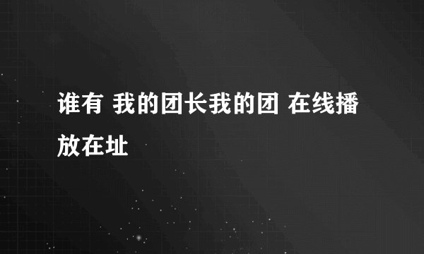 谁有 我的团长我的团 在线播放在址