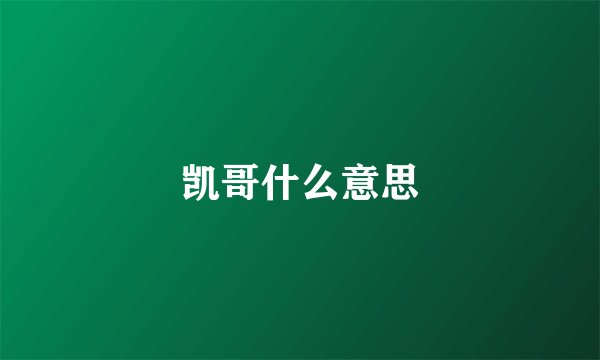凯哥什么意思