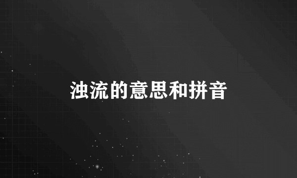 浊流的意思和拼音