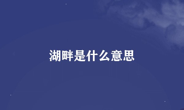 湖畔是什么意思