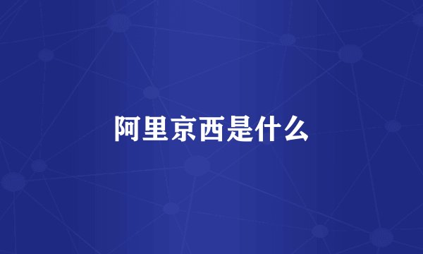 阿里京西是什么