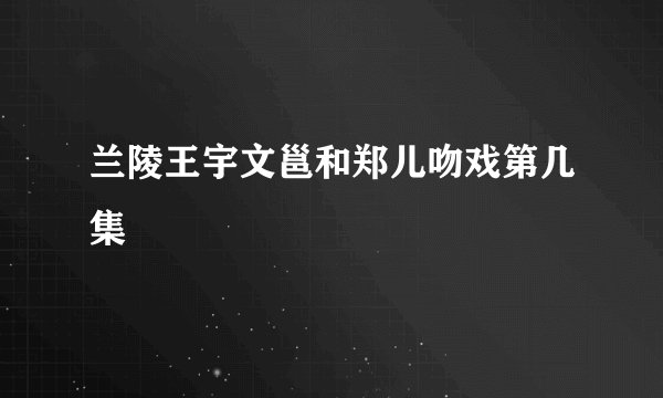 兰陵王宇文邕和郑儿吻戏第几集