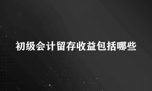 初级会计留存收益包括哪些