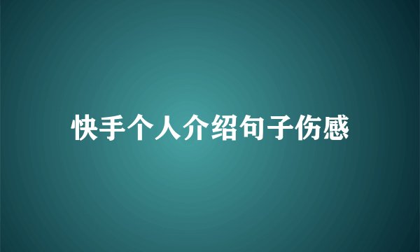 快手个人介绍句子伤感
