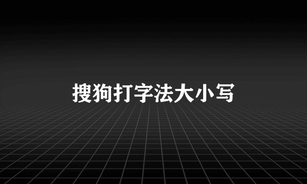 搜狗打字法大小写