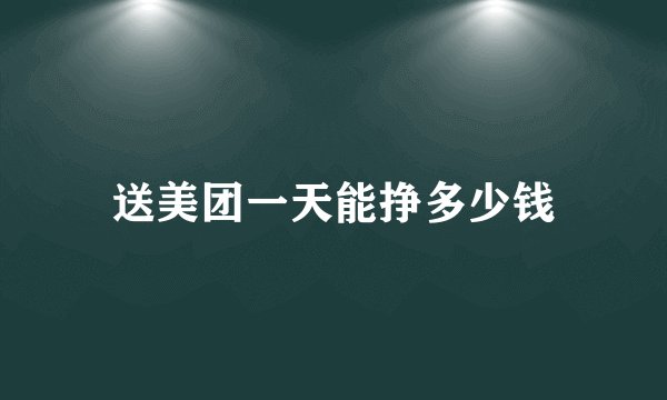 送美团一天能挣多少钱
