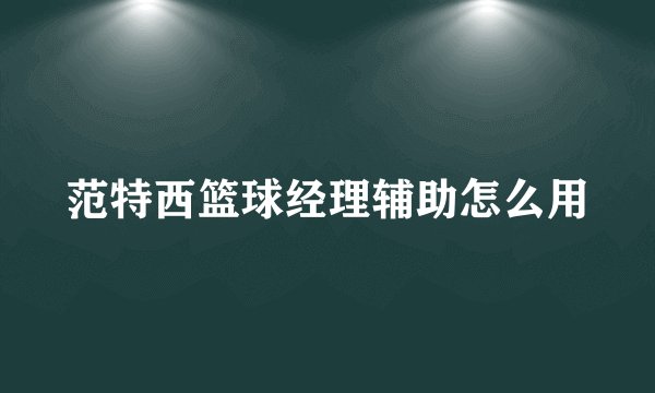 范特西篮球经理辅助怎么用
