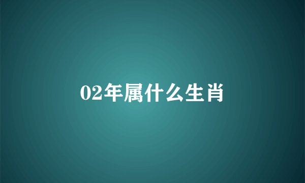 02年属什么生肖