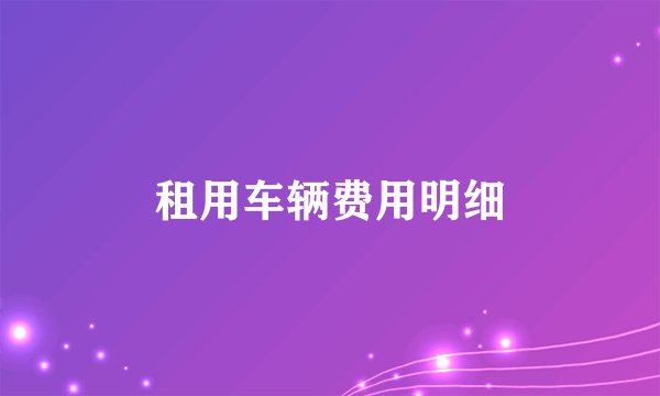 租用车辆费用明细