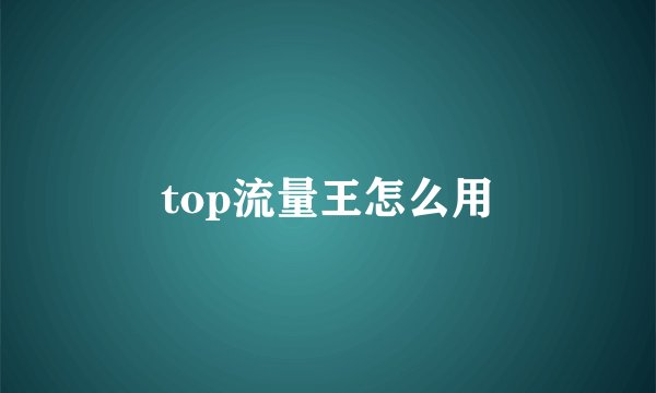 top流量王怎么用