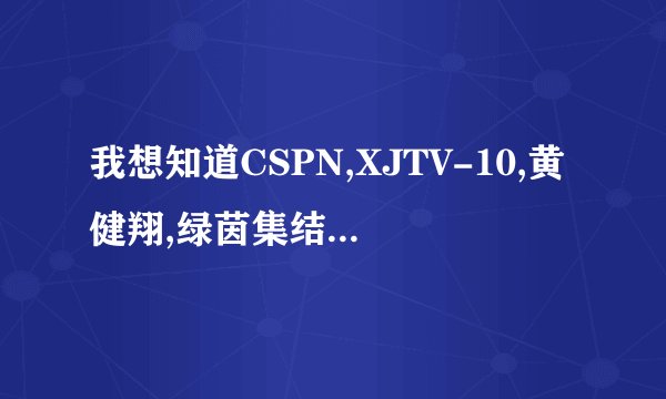 我想知道CSPN,XJTV-10,黄健翔,绿茵集结号之间有什么联系?