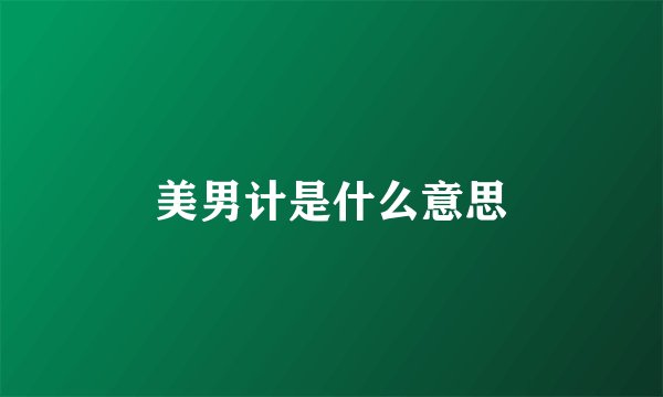 美男计是什么意思