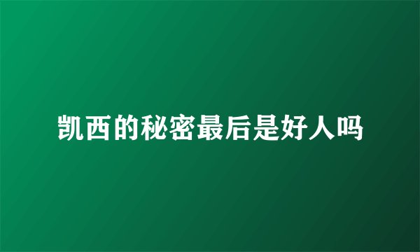 凯西的秘密最后是好人吗