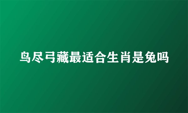 鸟尽弓藏最适合生肖是兔吗