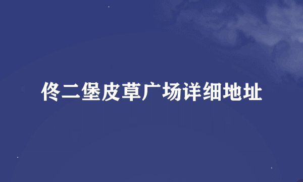 佟二堡皮草广场详细地址