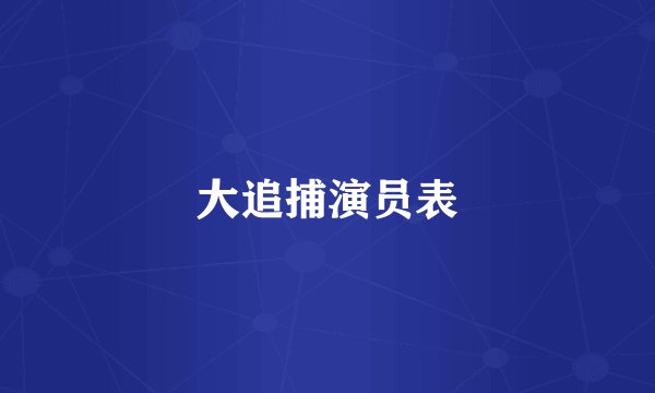 大追捕演员表