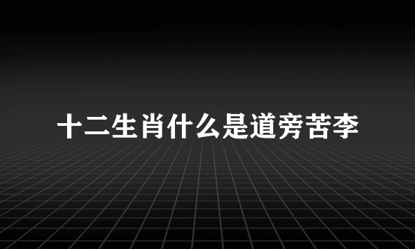 十二生肖什么是道旁苦李