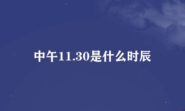 中午11.30是什么时辰