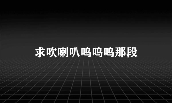 求吹喇叭呜呜呜那段