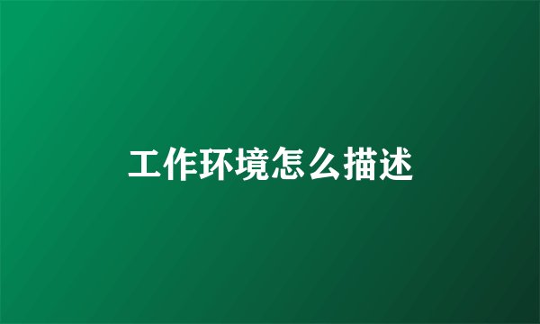 工作环境怎么描述