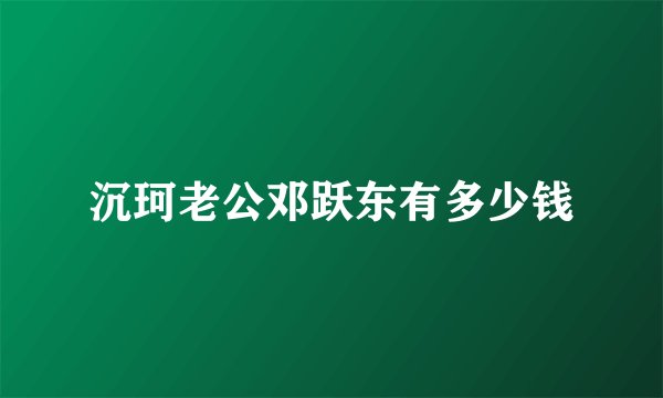 沉珂老公邓跃东有多少钱