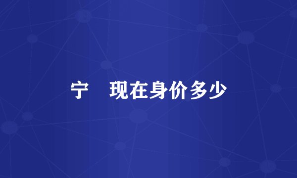 宁旻现在身价多少