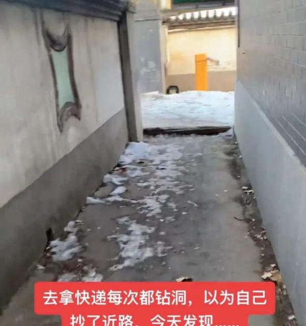 河北：女子每天钻0.5米宽的洞，抄近路取快递，直到有一天，她往右边看了一眼