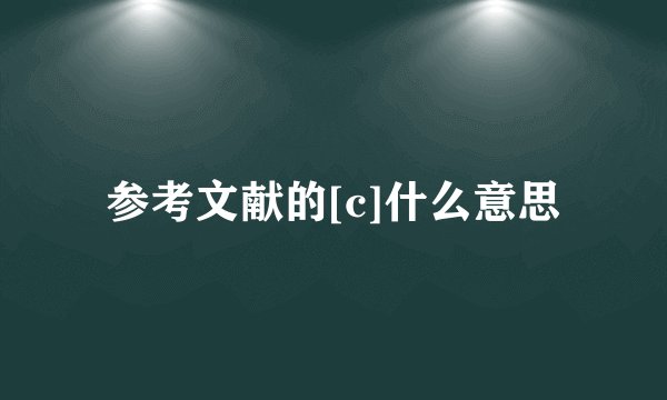 参考文献的[c]什么意思
