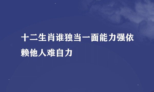 十二生肖谁独当一面能力强依赖他人难自力