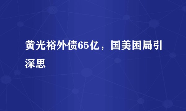 黄光裕外债65亿，国美困局引深思