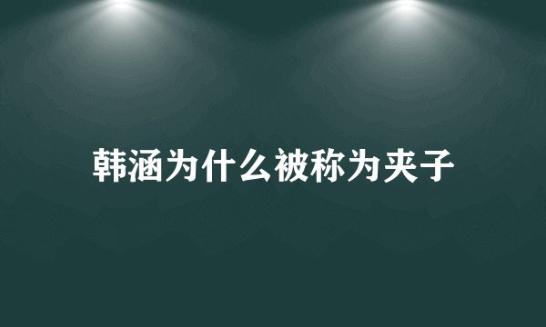 韩涵为什么被称为夹子