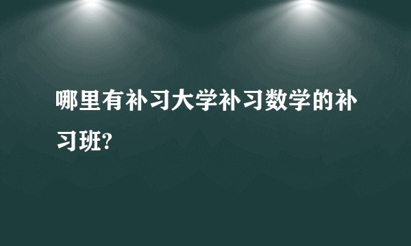 哪里有补习大学补习数学的补习班?