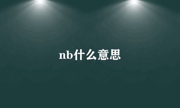 nb什么意思
