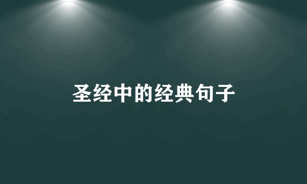 圣经中的经典句子