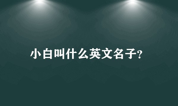 小白叫什么英文名子？