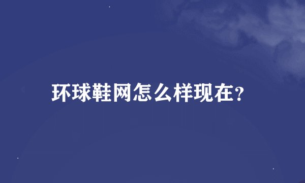 环球鞋网怎么样现在？