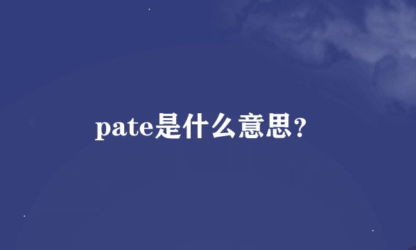 pate是什么意思？