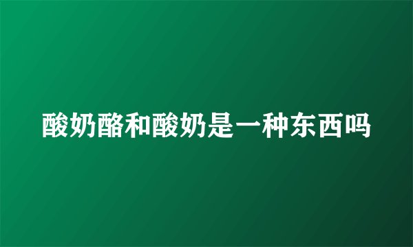 酸奶酪和酸奶是一种东西吗