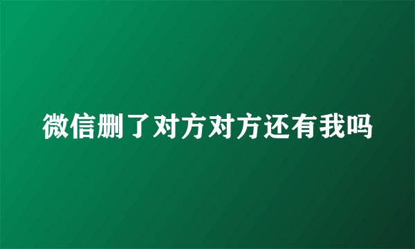 微信删了对方对方还有我吗