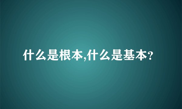 什么是根本,什么是基本？