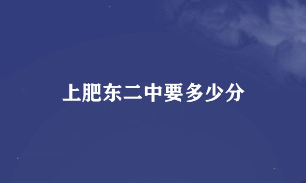 上肥东二中要多少分