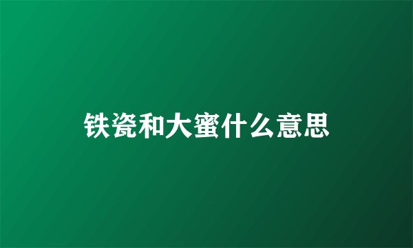 铁瓷和大蜜什么意思