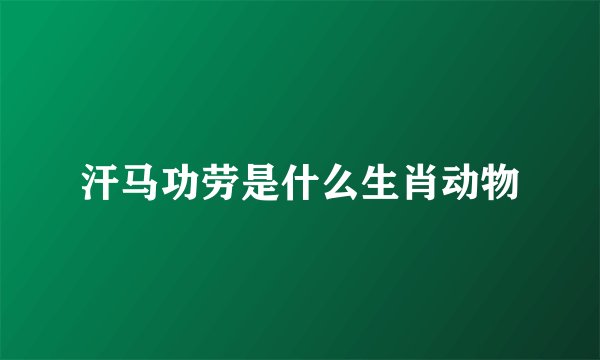 汗马功劳是什么生肖动物