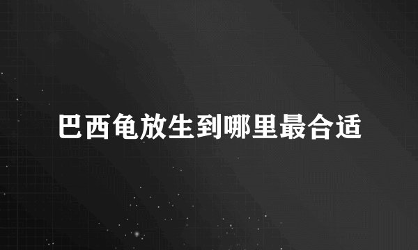 巴西龟放生到哪里最合适