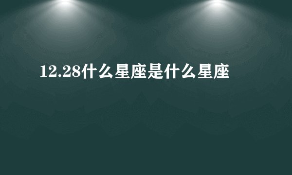 12.28什么星座是什么星座