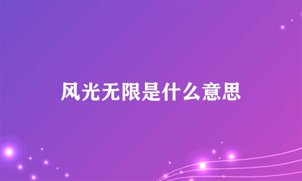风光无限是什么意思